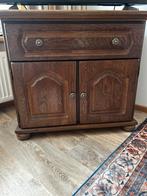 Houten Tv-kast met lade en deuren, Ophalen, Gebruikt, Eikenhout, 50 tot 100 cm