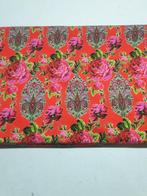 french terry rood flowers (130), Hobby en Vrije tijd, Stoffen en Lappen, 120 cm of meer, Ophalen of Verzenden, Katoen, Rood