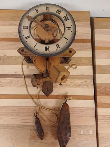 Vintage Buco 1320 houten Foliot wandklok - Baumann beschikbaar voor biedingen