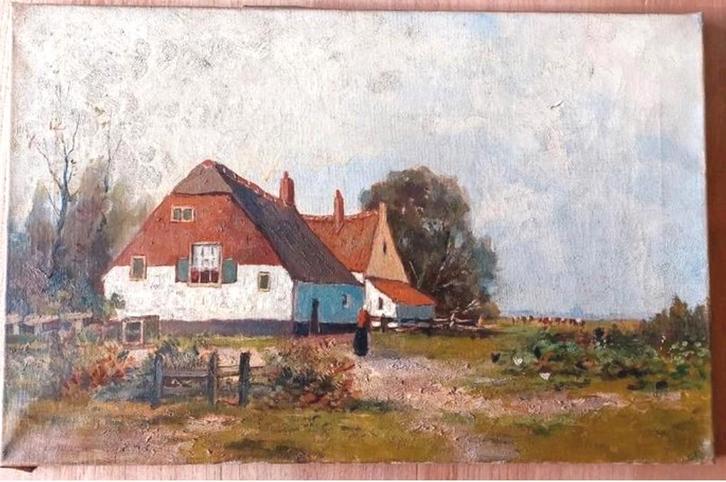 Schilderij ... Karbargeboer - 60x39 cm, Antiek en Kunst, Kunst | Schilderijen | Klassiek, Ophalen of Verzenden