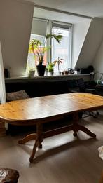 Uitschuifbare Houten Eettafel, Ophalen, Gebruikt, 100 tot 150 cm, 200 cm of meer