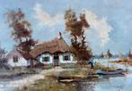 Olieverf / doek Hollands landschap stijl Leidse School, Ophalen of Verzenden
