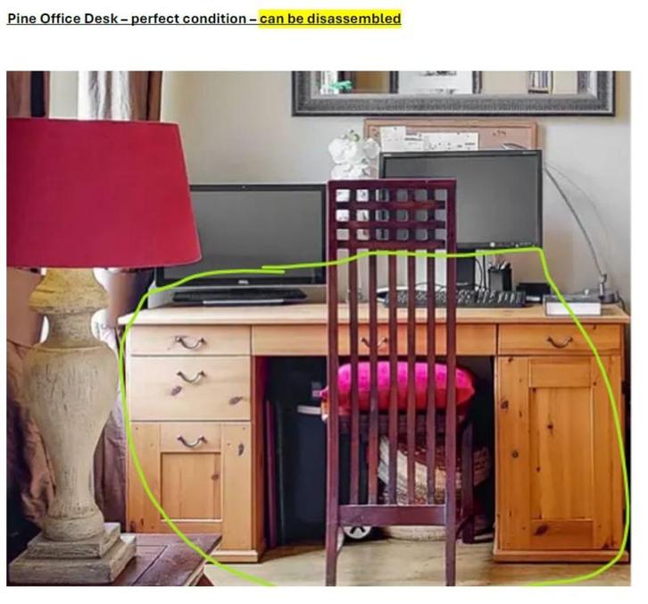 Gratis houten grenen bureau op te halen, Huis en Inrichting, Bureaus, Gebruikt, Bureau, Ophalen