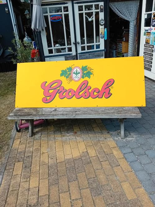 Super mooi groot vintage grolsch bord., Verzamelen, Merken en Reclamevoorwerpen, Zo goed als nieuw, Reclamebord, Ophalen