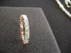 Een mooie Smalle Goud Vergulde Ring met Aqua Jade edelstenen, Sieraden, Tassen en Uiterlijk, Antieke sieraden, Verzenden, Goud