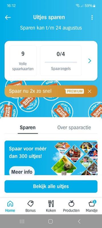AH Uitjeszegels 9 volle spaarkaarten. beschikbaar voor biedingen