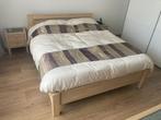 2 persoons bed met nachtkastjes en ladenkast, Huis en Inrichting, Slaapkamer | Bedden, 160 cm, 210 cm, Zo goed als nieuw, Hout