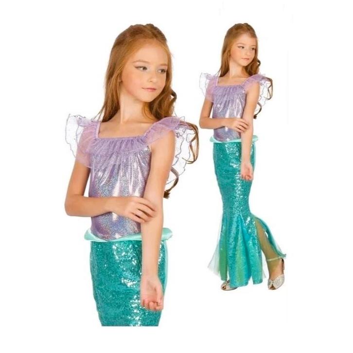 Nieuw ! Maat 146 Mooie Zeemeermin Jurk / Paars-Groen, Kinderen en Baby's, Carnavalskleding en Verkleedspullen, Nieuw, Meisje, 146 t/m 152