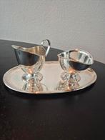 Verzilverd Roomstel met Dienblad, Antiek en Kunst, Antiek | Goud en Zilver, Ophalen of Verzenden