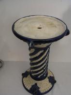 Lage plantenzuil keramiek blauw-wit Hg. 41,5 cm. (WOBL00013), Ophalen of Verzenden, Gebruikt