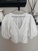 H&M wit broderie blousje maat XS, Wit, Ophalen of Verzenden, Zo goed als nieuw, Korte mouw