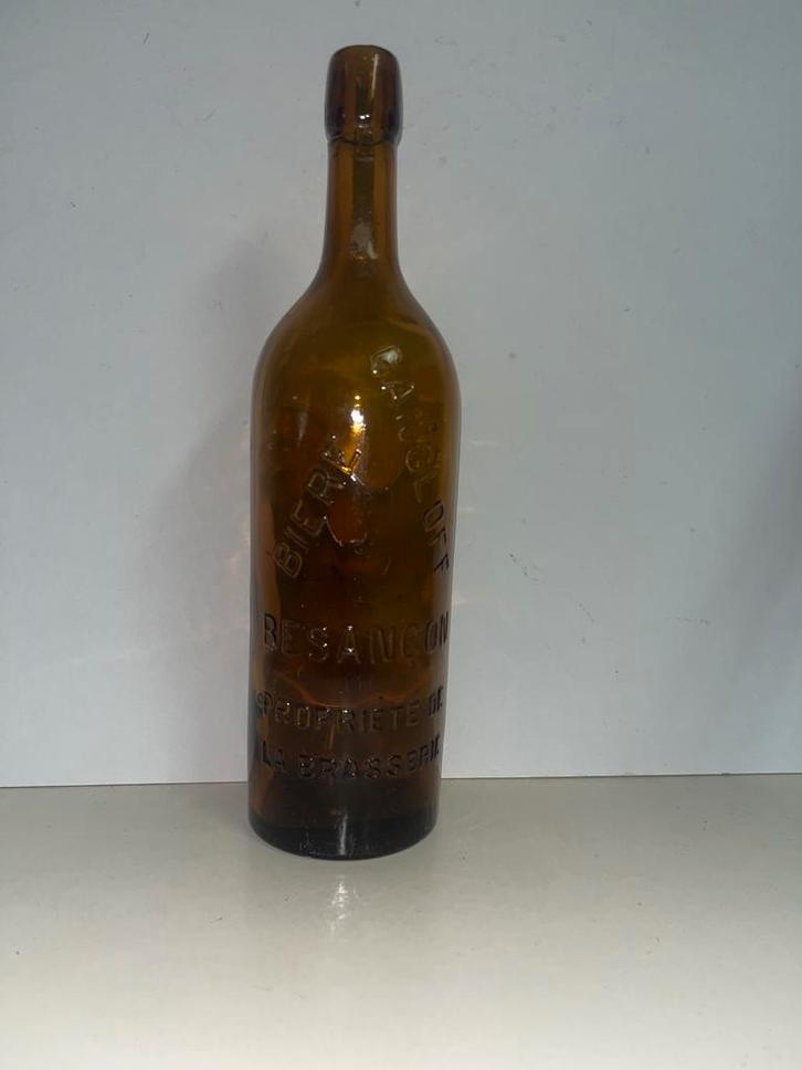 Oude Franse Bierfles - 33cm, Antiek en Kunst, Antiek | Glas en Kristal, Ophalen of Verzenden