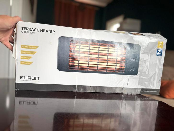 Eurom Q-Time 2001 Terrasverwarmer - Nieuw in doos!, Tuin en Terras, Terrasverwarmers, Nieuw, Elektrisch, Wand, Ophalen of Verzenden