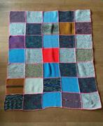 Handgebreide lapjesdeken - Acryl/Wol Mix, Huis en Inrichting, Woonaccessoires | Plaids en Woondekens, Ophalen of Verzenden, Zo goed als nieuw