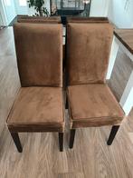 4 eetkamer stoelen velvet, Huis en Inrichting, Stoelen, Ophalen, Gebruikt, Bruin, Vier