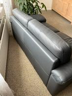 Antraciet lederen 2-zits bank, Huis en Inrichting, Ophalen, 150 tot 200 cm, Tweepersoons, Zo goed als nieuw