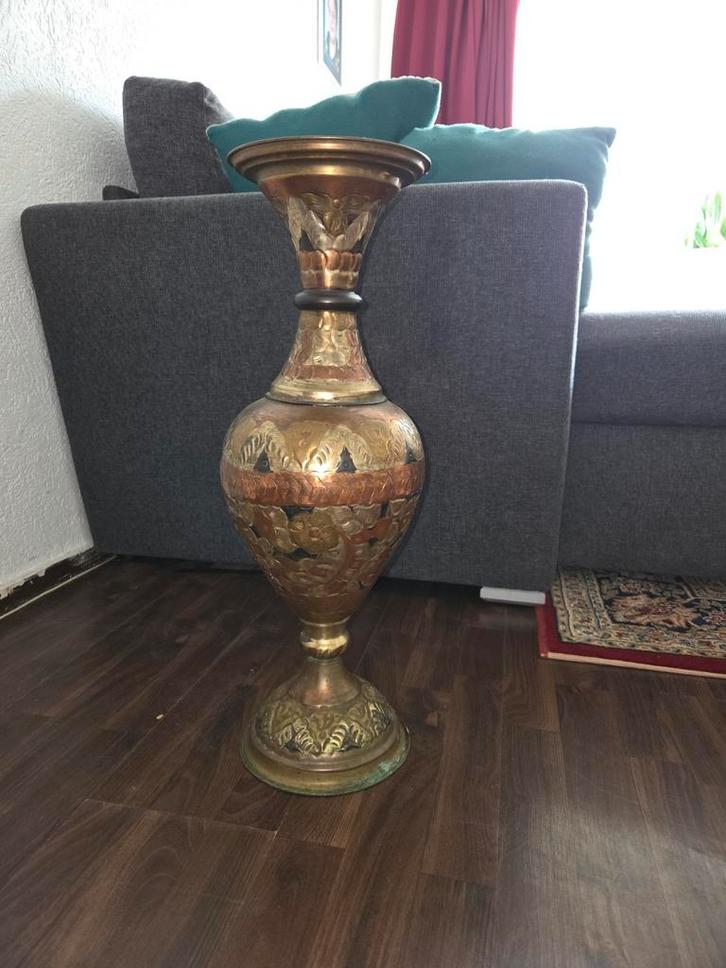 Vintage koperen Paraplubak / Plantenstandaard, Huis en Inrichting, Woonaccessoires | Paraplubakken, Gebruikt, Metaal, Ophalen