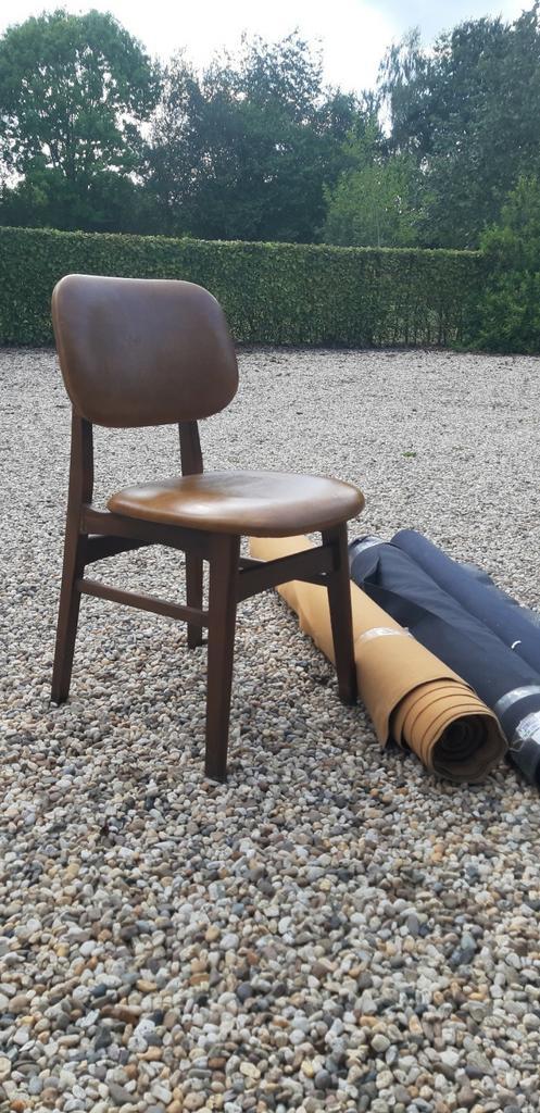 Set van 6  teakhouten eetkamerstoelen bekleding naar wens!, Huis en Inrichting, Stoelen, Zo goed als nieuw, Vijf, Zes of meer stoelen
