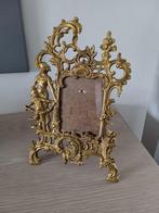 Grote goudkleurige antieke metalen fotolijst, Minder dan 50 cm, Metaal of Aluminium, Ophalen of Verzenden, Zo goed als nieuw