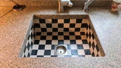 Terrazzo granito werkbladen en tegelspoelbakken, Huis en Inrichting, Keuken | Keukenelementen, Zo goed als nieuw, Minder dan 100 cm