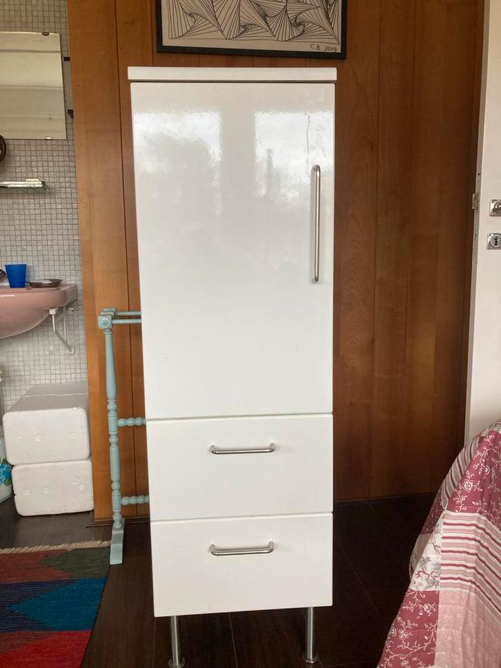 IKEA Vattern Badkamermeubel - Wit Glans, Huis en Inrichting, Kasten | Kledingkasten, Gebruikt, 100 tot 150 cm, Minder dan 50 cm