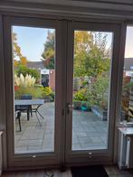 Openslaande hardhouten terrasdeuren met dubbel Glas, Doe-het-zelf en Verbouw, Deuren en Horren, Ophalen of Verzenden, Glas, 120 cm of meer