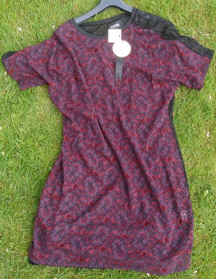 Carmakoma feestjurk Feest jurk. Zwart+bordeaux kant L Kerst, Kleding | Dames, Gelegenheidskleding, Nieuw, Cocktailjurk, Maat 42/44 (L)