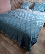 Romanette dekbedovertrek Lits-jumeaux Flanel 240x260 2 slope, Ophalen, Blauw, Dekbedovertrek, Tweepersoons
