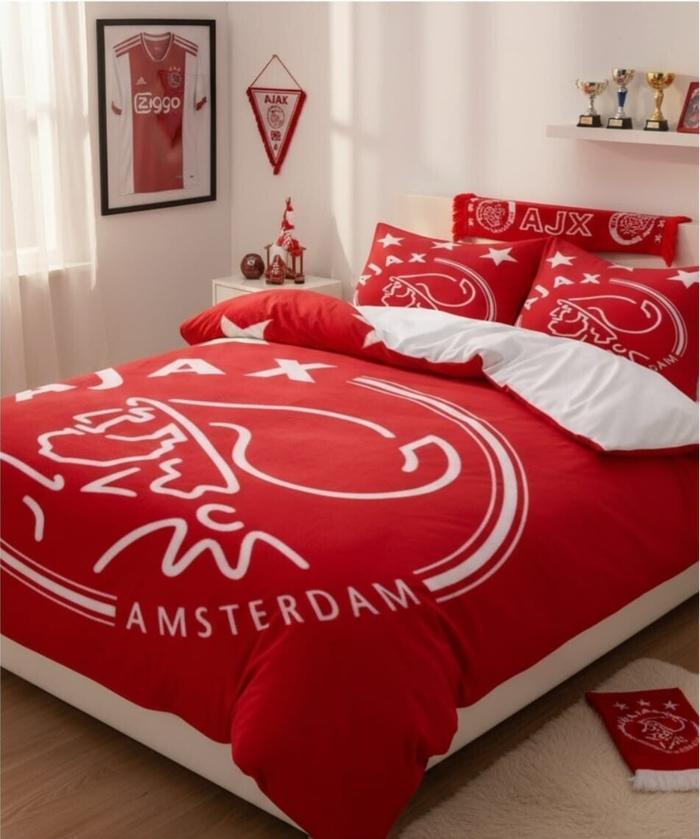 Ajax dekbedovertrek 200x200 nieuw, Huis en Inrichting, Slaapkamer | Beddengoed, Zo goed als nieuw, Dekbedovertrek, Tweepersoons