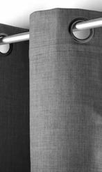 Grijze gordijnen met ringen, Huis en Inrichting, Stoffering | Gordijnen en Lamellen, Ophalen, 100 tot 150 cm, Zo goed als nieuw
