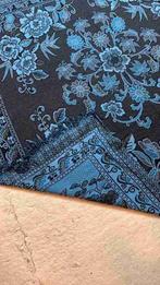 Grandfoulard bloemdessin in blauwtinten 185/170 met franje, Gebruikt, Etten-Leur, DJT@dejuistetoon.eu, Ophalen of Verzenden
