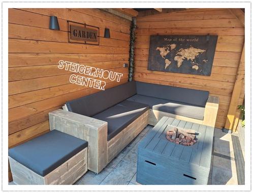Steigerhout Tuinbanken Loungebanken LoungeSet Hoekbank ACTIE, Tuin en Terras, Tuinsets en Loungesets, Nieuw, Tuinset, Steigerhout