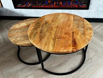 Salontafel set mango hout beschikbaar voor biedingen