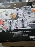 AUS Meisterhand Chromstahl 16 delige pannenset, Huis en Inrichting, Keuken | Potten en Pannen, Ophalen of Verzenden, Zo goed als nieuw