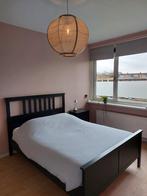 Zwart Ikea bed 140cm + gratis matras en dekbed, Ophalen