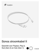 Sonos Stroomkabel Type II - Nieuw!, Ophalen of Verzenden, Nieuw, Minder dan 2 meter, Overige kabels