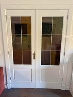 Dubbele binnendeur met glas in lood, Ophalen, Gebruikt, 120 cm of meer, Binnendeur