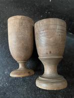 Antieke Houten Bekers - Set van 2, Antiek en Kunst, Ophalen of Verzenden