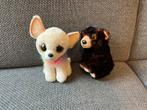 2 Ty knuffels van bruine beer Kodi & chihuahua hond Chewey, Ophalen of Verzenden, Zo goed als nieuw, Beer