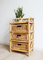 Rotan vintage ladekast. Rieten retro kastje met laatjes, Ophalen, Minder dan 50 cm, O, O