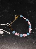 Bloemenarmband Blauw Roze Wit - Nieuw!, Ophalen of Verzenden, Nieuw, Overige materialen