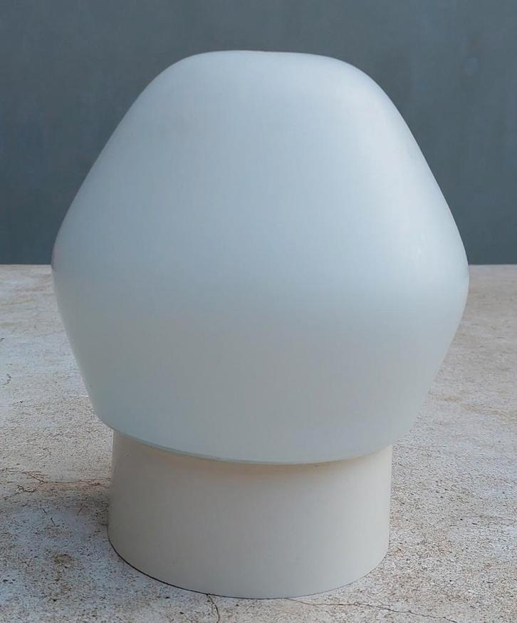 Mooie vintage paddestoel melkglas lamp, Huis en Inrichting, Lampen | Plafondlampen, Gebruikt, Glas, Kunststof, Ophalen