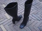 GRATIS VERZENDEN STOERE ZWARTE LEREN BLOKHAKLAARZEN 37, Hoge laarzen, Verzenden, Zwart, Nieuw