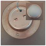 Plafonniere wit metaal/glas, Ophalen of Verzenden, Gebruikt, Metaal, Minder dan 50 cm