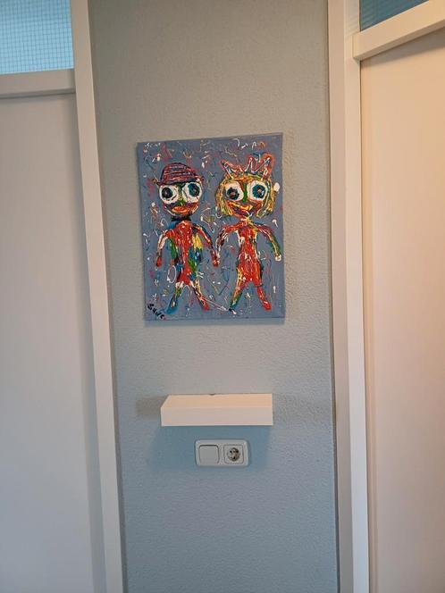 Kleurrijk Schilderij just married- 40x50 Acryl, Antiek en Kunst, Kunst | Schilderijen | Abstract, Ophalen of Verzenden