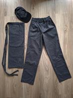 Koksbroek / bakkersbroek (mt. 44) met sloof en petje, Ophalen of Verzenden, Maat 46 (S) of kleiner