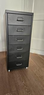 Zwarte ladekast metaal Ikea Helmer, Ophalen, 25 tot 50 cm, Minder dan 50 cm, Minder dan 100 cm