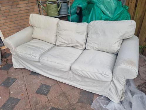 3 zits ektorp bank met poef, Huis en Inrichting, Banken | Bankstellen, Gebruikt, Rechte bank, Driepersoons, 200 tot 250 cm, 75 tot 100 cm