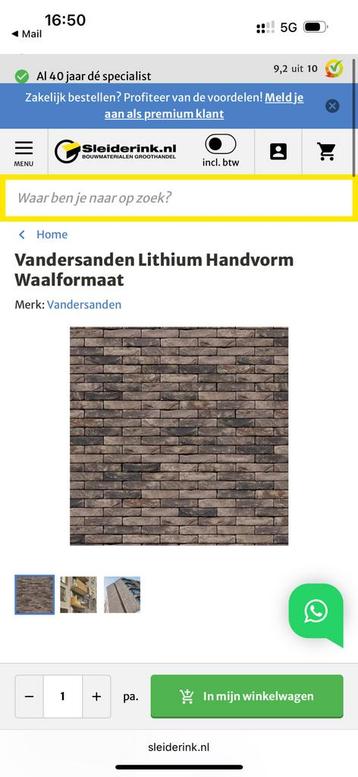 800 stuks metselsteen: Van der Sanden Lithium hv wf beschikbaar voor biedingen