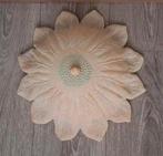 Vintage plafondlamp bloem , glas 2x E27. Plafonnière design, Ophalen of Verzenden, Gebruikt, Glas, Vintage